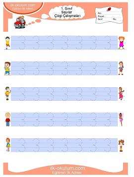 Çocuklar İçin Çizgi Çalışma Sayfaları 